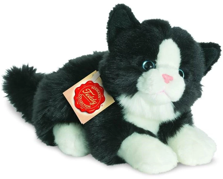 Hermann Teddy Katze Liegend Schwarz/weiß 20 Cm 1 Hermann Teddy Katze Liegend Schwarz/weiß 20 Cm