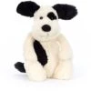 Jellycat Bashful Welpe Schwarz Und Cremefarben Mittelgroß - 31cm