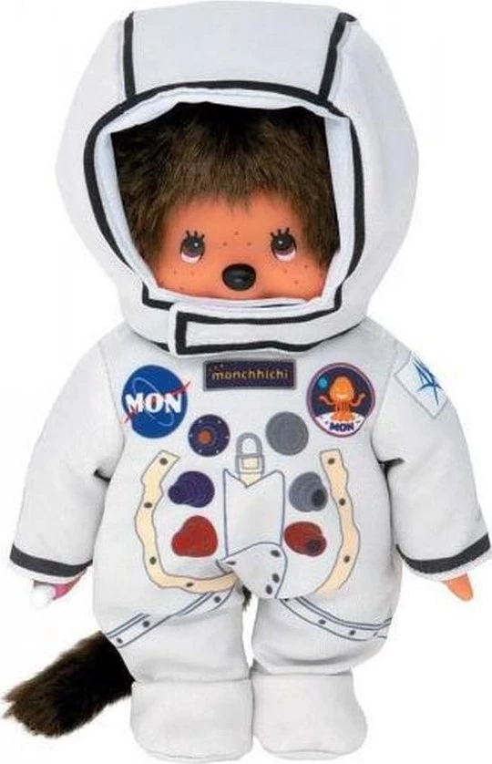 Sekiguchi 221257 - Original Monchhichi Junge Astronaut, Aus Braunem Plüsch, Im Weißen Raumfahrtoverall, Ca. 20 Cm 1 Sekiguchi 221257 - Original Monchhichi Junge Astronaut, Aus Braunem Plüsch, Im Weißen Raumfahrtoverall, Ca. 20 Cm