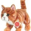 Teddy Hermann 90682 Katze 20 Cm, Kuscheltier, Plüschtier, Rot Getigert