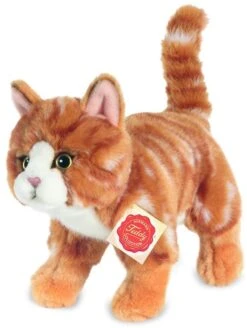 Teddy Hermann 90682 Katze 20 Cm, Kuscheltier, Plüschtier, Rot Getigert