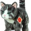 Teddy Hermann 91822 Katze 20 Cm, Kuscheltier, Plüschtier, Grau Getigert